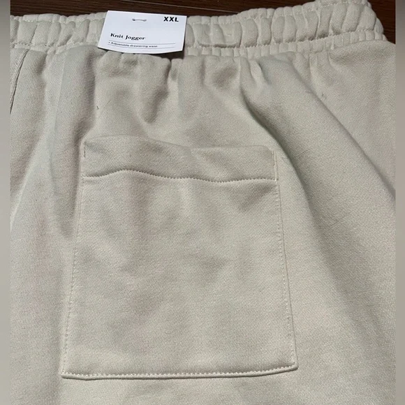 NWT XXL Cream Knit Jogger Drawstring elastic waist jogging pants sweat pants - Picture 11 of 16